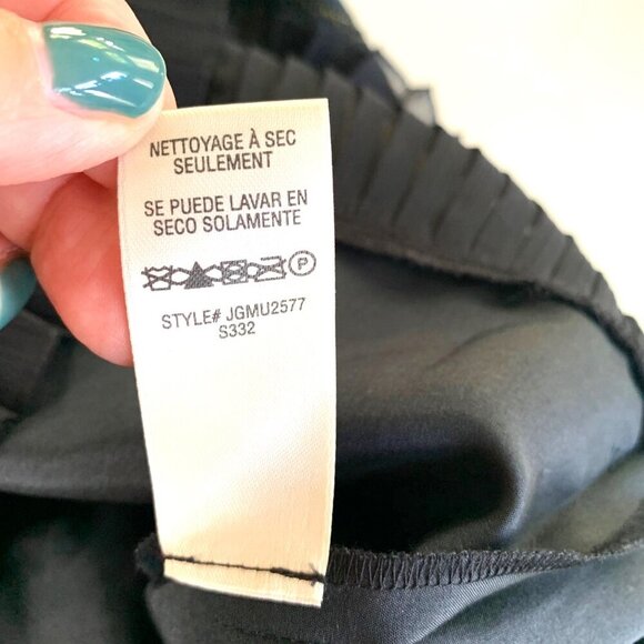 Juicy Couture Black Textured Mini Skater Spaghetti Strap Pleated Tulle Dress Sz4 - Picture 5 of 9